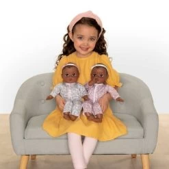 Perfectly Cute Girl Twins Dark Brown Hair - Dark Brown Eyes -Toy Doll World GUEST 862a6963 c355 47ef 8667 9553e50f964f