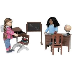 The Queen's Treasures 18 Inch Doll 1940’s Wood School Desk. And Accessories -Toy Doll World GUEST 866b4812 f6f6 4fdc 86b4 bbb7f685df0d