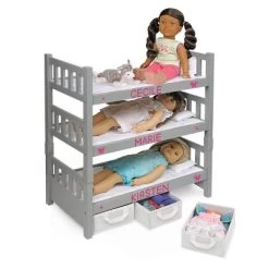 Badger Basket 1-2-3 Convertible Doll Bunk Bed With Baskets And Free Personalization Kit - Executive Gray -Toy Doll World GUEST 89ae3fb8 3bd6 49c6 a4de dc2225e068f5