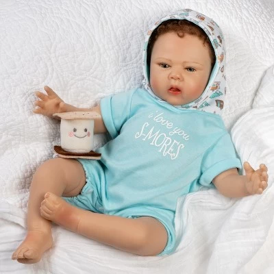 Paradise Galleries Reborn Baby Doll I Love You S-Mores 20 Inch Baby Doll - Brown Hair/Blue Gray Eyes 3 Paradise Galleries Reborn Baby Doll I Love You S-Mores 20 Inch Baby Doll - Brown Hair/Blue Gray Eyes