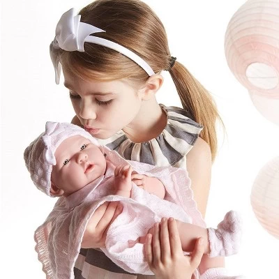 JC Toys La Newborn 15" Girl Doll - Pretty In Pink Knit Blanket Set 7 JC Toys La Newborn 15" Girl Doll - Pretty In Pink Knit Blanket Set - Image 5