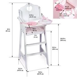 Badger Basket Doll High Chair With Accessories And Free Personalization Kit - White/Pink/Gingham -Toy Doll World GUEST 90a4778e ed50 41ec 8eb1 3258ca56c74e