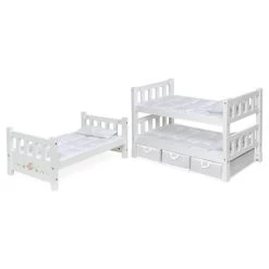 Badger Basket 1-2-3 Convertible Doll Bunk Bed With Bedding And Baskets - White Rose -Toy Doll World GUEST 9243b43d ff46 4e9a 892f 256c2d943f34