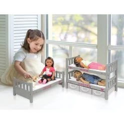 Badger Basket 1-2-3 Convertible Doll Bunk Bed With Baskets And Free Personalization Kit - Executive Gray -Toy Doll World GUEST 972f35d6 889e 446a b442 95dc0d51f841