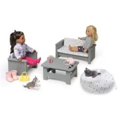 Living Room Furniture Set For 18" Dolls - Gray/White -Toy Doll World GUEST 99776066 fd63 4b3a b3a5 cd071a21163e