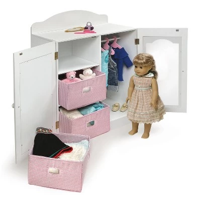 Badger Basket Mirrored Doll Armoire With Baskets 8 Badger Basket Mirrored Doll Armoire With Baskets - Image 6