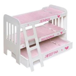 Badger Basket Trundle Doll Bunk Bed With Ladder And Free Personalization Kit - White/Pink