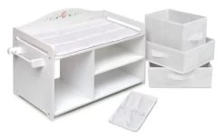 Badger Basket Doll Care Station With Three Baskets And Pocket Organizer - White Rose -Toy Doll World GUEST 9c9ac65d 7db0 40e5 98d0 d3adbdadbaa5