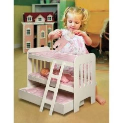 Badger Basket Trundle Doll Bunk Bed With Ladder And Free Personalization Kit - White/Pink -Toy Doll World GUEST 9ca6611a 11b9 487a 888f 53b64609a4c3