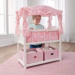Badger Basket Doll Canopy Crib With Mobile & Storage Bins -Toy Doll World GUEST 9dee8db4 5bf0 40cb 9142 f77aaddcc46e