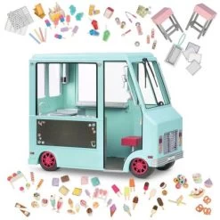 Our Generation Sweet Stop Ice Cream Truck With Electronics For 18" Dolls - Light Blue -Toy Doll World GUEST a1c586dd ebff 4878 8e67 c5df05ad4fae