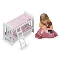 Badger Basket Doll Bunk Bed With Bedding, Ladder, And Free Personalization Kit - White/Pink/Gingham -Toy Doll World GUEST a3913fc4 0135 4593 816d 5b8ed2b1f9ec