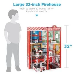 Best Choice Products 32in Kids 3-Story Pretend Wooden Fire Station Play Set Toy, W/ 2 Vehicles, 12 Accessories, 5 Rooms -Toy Doll World GUEST a6fbbd73 4bce 4327 9d8c 2435be7ccec4