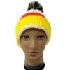 Adult Halloween Candy Corn Design Handmade Beanie Hat Removeable Pom