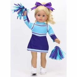 Sophia's - 18" Doll - Cheerleader Dress, Pom-pom & Hair Bow Set - Aqua/Purple -Toy Doll World GUEST aa44c847 1caf 48f9 8500 d833caf37527