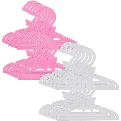 Dress Along Dolly Clothes Hangers For American Girl Doll, White & Pink 3 Dress Along Dolly Clothes Hangers For American Girl Doll, White & Pink