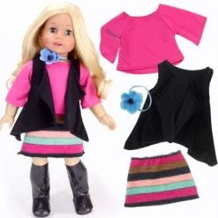 Sophia’s 9 Piece Winter Set For 18" Dolls, Blue/Black -Toy Doll World GUEST aa66886b 2dc3 400b 8e99 1a1fab925e85