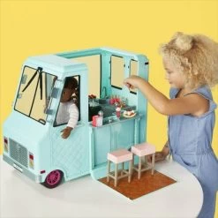 Our Generation Sweet Stop Ice Cream Truck With Electronics For 18" Dolls - Light Blue -Toy Doll World GUEST ac507eb3 f628 496e 9b8e 10d444fa519d