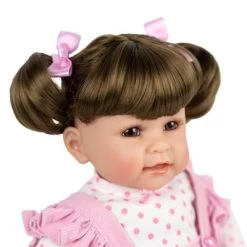 Adora Toddler Doll "Vintage Girl" With Pink Frill Pinafore Dress, Pink Baby Pantaloons And Black Mary Jane Shoes