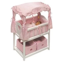 Badger Basket Doll Canopy Crib With Mobile & Storage Bins -Toy Doll World GUEST b3496e19 7228 4492 9512 3b5256f1396f