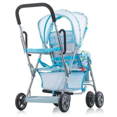 Joovy Baby Doll Caboose Tandem Stroller - Blue Dot 3 Joovy Baby Doll Caboose Tandem Stroller - Blue Dot