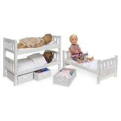 Badger Basket 1-2-3 Convertible Doll Bunk Bed With Bedding And Baskets - White Rose -Toy Doll World GUEST b796b7b0 a431 4d6a b594 5610ea2dee66