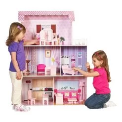 Teamson Kids Fancy Mansion Doll House With 13pcs Furniture -Toy Doll World GUEST b7d13b39 cf43 46d4 9438 26f0711189a4