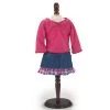 Sophia’s Long-Sleeved Cinched Tee & Denim Skirt For 18” Dolls, Hot Pink/Blue