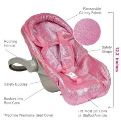 Adora Baby Doll Car Seat Carrier Glam Sparkly & Glittery Pink Seat Cover, Fits Dolls Up To 20 Inches -Toy Doll World GUEST bb8aaaf8 6154 4030 8dc1 db24459ab8e3