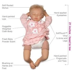 Paradise Galleries Reborn Baby Doll With Magnetic Pacifier, Buttons & Bows, 21 Inch Sleeping Girl In Softtouch Vinyl & Weighted Body, 8-Piece Gift Set -Toy Doll World GUEST bfcc3b19 82af 42a8 b3d4 791ac522f015