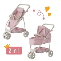 Olivia's Little World 2 In 1 Baby Doll Stroller Pram Foldable Pink/Grey OL-00009 -Toy Doll World GUEST c497f0de 2be9 4857 8fda 2716a5ddf331