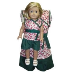 Matching Green Shorts And Top Girl And Dolls Size 6