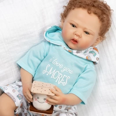 Paradise Galleries Reborn Baby Doll I Love You S-Mores 20 Inch Baby Doll - Brown Hair/Blue Gray Eyes 4 Paradise Galleries Reborn Baby Doll I Love You S-Mores 20 Inch Baby Doll - Brown Hair/Blue Gray Eyes - Image 2