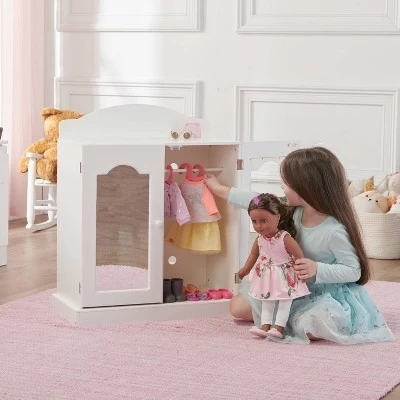 Badger Basket Mirrored Doll Armoire With Baskets 4 Badger Basket Mirrored Doll Armoire With Baskets - Image 2