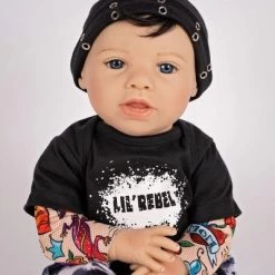 Paradise Galleries Reborn Toddler Boy Doll Lil' Rebel, 21 Inch With Black Rooted Hair And Blue Eyes, Made In GentleTouch Vinyl -Toy Doll World GUEST d3e9cc76 d2f7 4c29 a70a a286f369e480