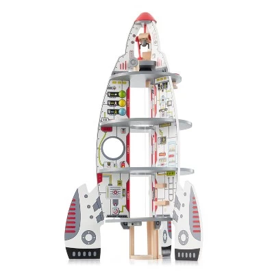 Hape Multi Level 4 Tier 37 Piece Wooden Discovery Spaceship Center Kids Activity Play Set With Multiple Rooms And Accessories 4 Hape Multi Level 4 Tier 37 Piece Wooden Discovery Spaceship Center Kids Activity Play Set With Multiple Rooms And Accessories - Image 2