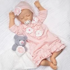 Paradise Galleries Reborn Baby Doll With Magnetic Pacifier, Buttons & Bows, 21 Inch Sleeping Girl In Softtouch Vinyl & Weighted Body, 8-Piece Gift Set