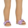 Sophia’s Plaid Fabric Knot Sandal For 18" Dolls, Pink/Blue