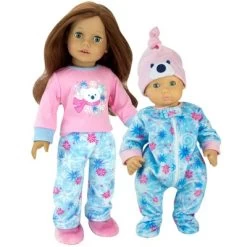 Sophia’s Winter PJs And Slippers For 18" Dolls, Pink/Blue -Toy Doll World GUEST dafdfb8f 12e1 4552 a0e1 07727f2a558e