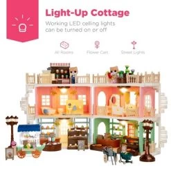 Best Choice Products Deluxe Cottage Dollhouse Mansion Pretend Toy Playset W/ 225 Accessories And Tiny Critters For Kids -Toy Doll World GUEST db9f619a 9309 4a1a 9784 9d056d7e05f3