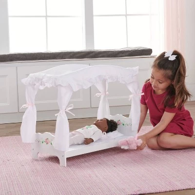 Badger Basket White Rose Doll Canopy Bed 4 Badger Basket White Rose Doll Canopy Bed - Image 2