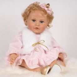 Paradise Galleries Reborn Toddler Girl Doll Lovey, 20 Inch With Medium Skin Tone, Light Blonde Hair And Blue Eyes, Made In SoftTouch Vinyl