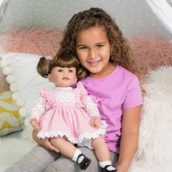 Adora Toddler Doll "Vintage Girl" With Pink Frill Pinafore Dress, Pink Baby Pantaloons And Black Mary Jane Shoes -Toy Doll World GUEST e324af64 d772 4b93 897f 1a6284cb939b