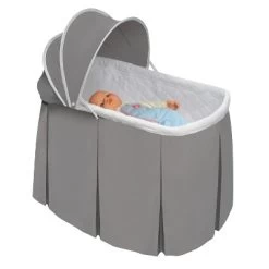 Badger Basket Cuddles Rocking Doll Bassinet - Gray/White -Toy Doll World GUEST e9caab94 1c7a 431d 84d0 e5b7e48c6657
