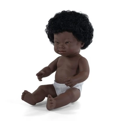 Miniland Educational Anatomically Correct 15" Baby Doll, Down Syndrome Girl, Black Hair 4 Miniland Educational Anatomically Correct 15" Baby Doll, Down Syndrome Girl, Black Hair - Image 2