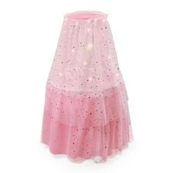 Badger Basket Sweet Dreams Round Doll Bassinet With Canopy And LED Lights - Pink/White/Stars -Toy Doll World GUEST ec43116e 3f40 4e59 9753 e4766145a9c7