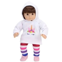 Sophia's - 15" Doll - Unicorn Hooded Fleece & Rainbow Leggings - White -Toy Doll World GUEST ee3b1d2f aa97 4b8e b3d4 1341516f534b