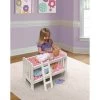 Badger Basket Doll Bunk Bed With Bedding And Ladder – White/Pink/Chevron