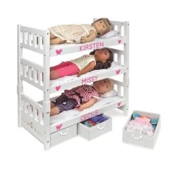 Badger Basket 1-2-3 Convertible Doll Bunk Bed With Bedding And Baskets - White Rose -Toy Doll World GUEST f126155d ade0 46f4 ab71 62168e05e3f0