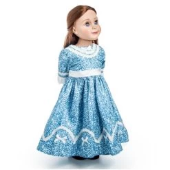 The Queen's Treasures 18 Inch Doll 1800's Style Blue Dress Gown And Hat -Toy Doll World GUEST f21b6308 ed4b 4736 94e1 e9a23584b477
